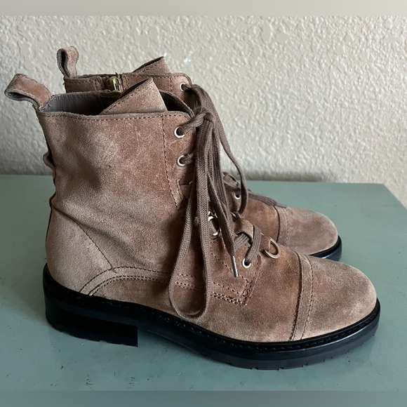 All Saints Brown Lira Suede Hiker Boots Lace Up Ankle Boots Shoes 39 - Picture 6 of 11